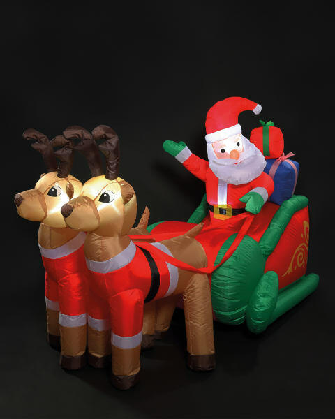 1.8m Inflatable Santa & Reindeer