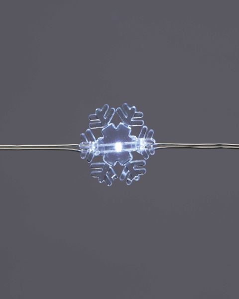 50 Mini Fine Wire Snowflake Lights