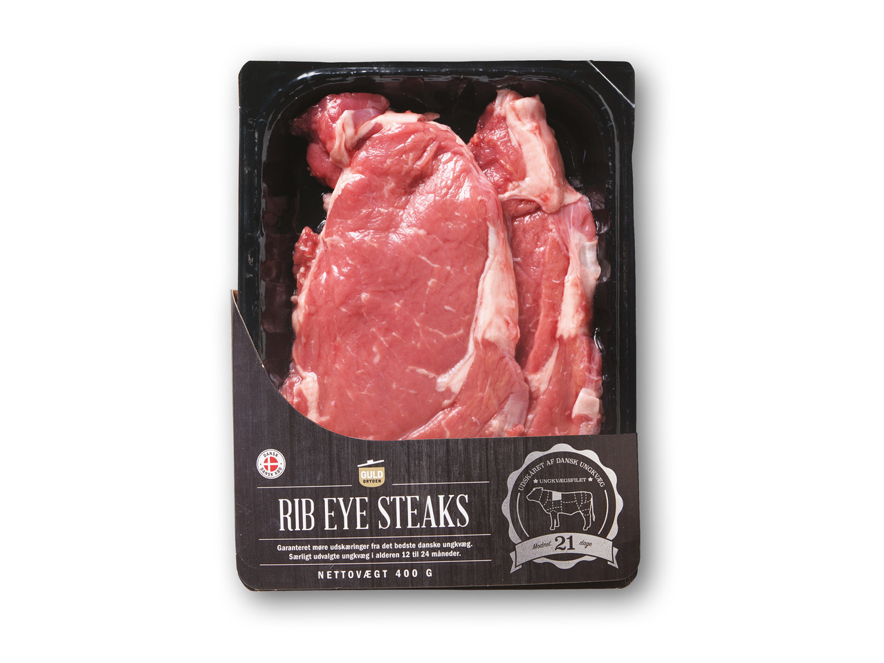 GULD GRYDEN Rib eye steaks af ungkvæg