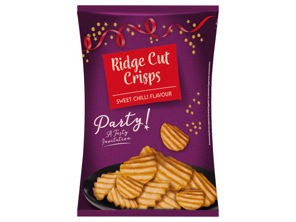 Ridge cut crisps