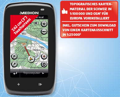 MEDION(R) GoPal(R) Outdoor-Navigationssystem 7,62 cm (3")