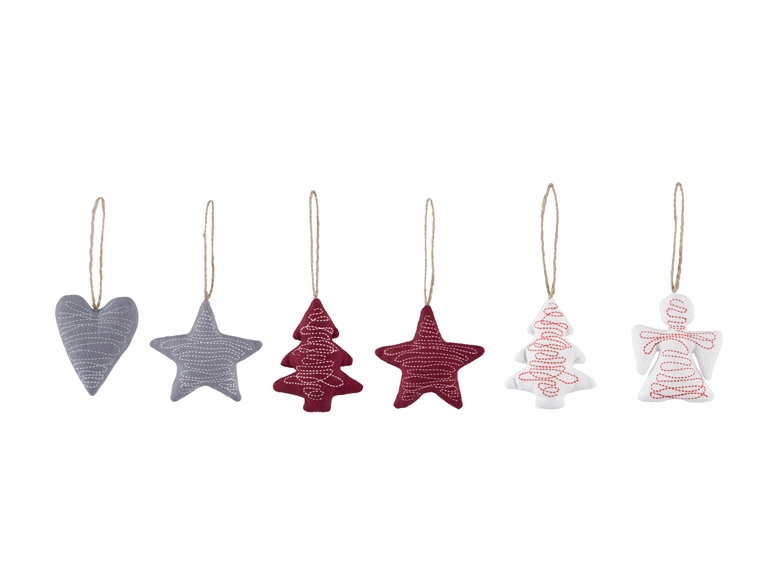 Decorazioni natalizie in stoffa o metallo, 4 o 6 pezzia con sottobicchiere o albero di Natale decorativo