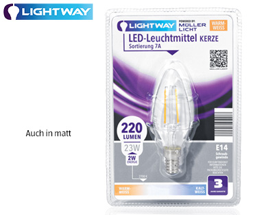 LIGHTWAY LED-Glasserie Tropfen/Kerze, nicht dimmbar