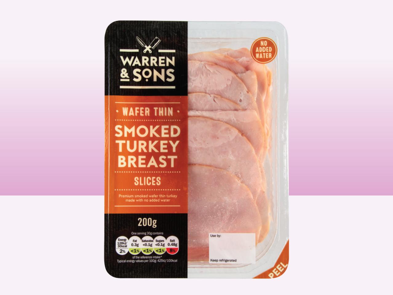 WARREN & SONS Wafer Thin Smoked Turkey Breast Slices