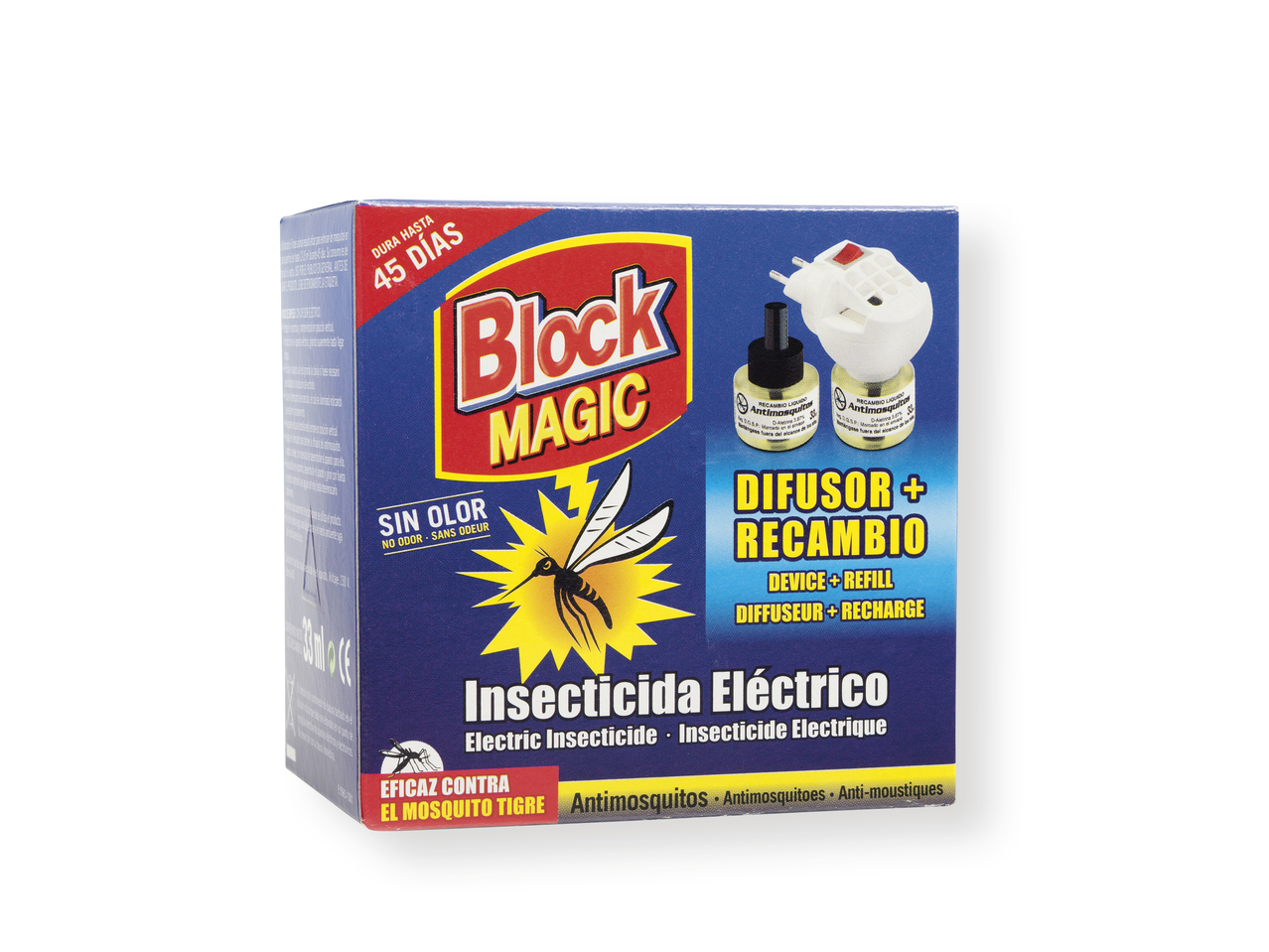 'Block magic(R)' Aparato antimosquitos + recambio