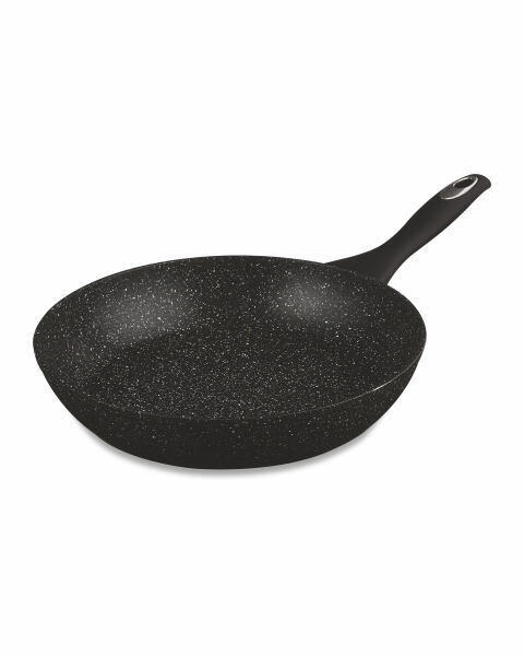 Black Large Marble Effect Frying Pan