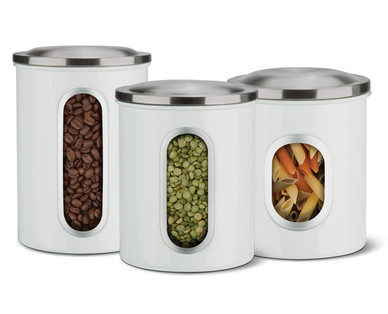 Crofton Clear View Stainless Steel Canister Set