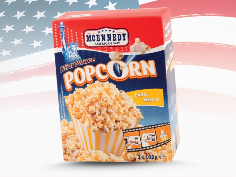 Popcorn pentru microunde, dulce / cu unt