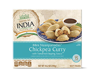 Journey To... Mini Naanpanadas Butter Chicken or Chickpea Curry