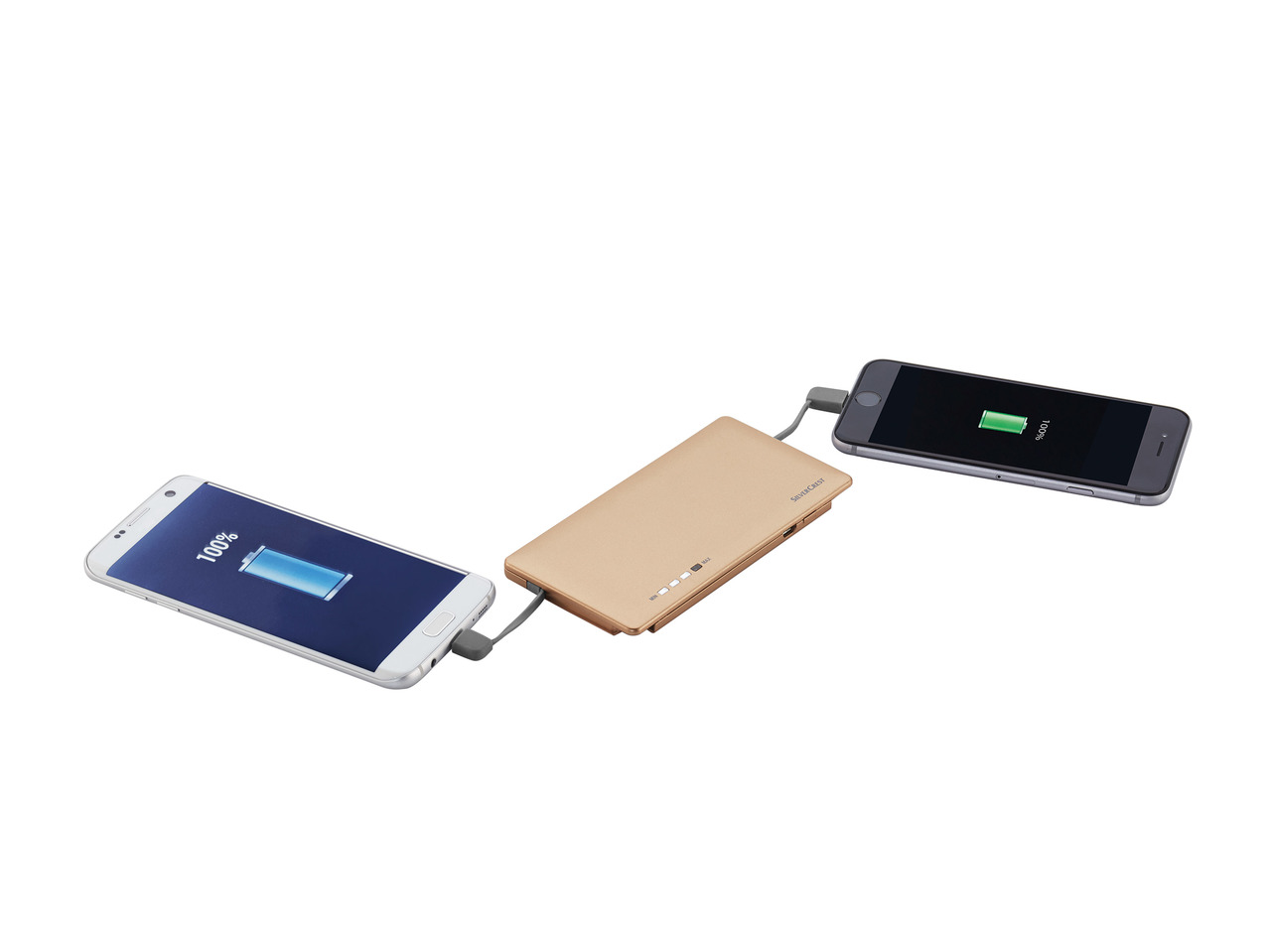 Silvercrest Power Bank with Integrated Cables1