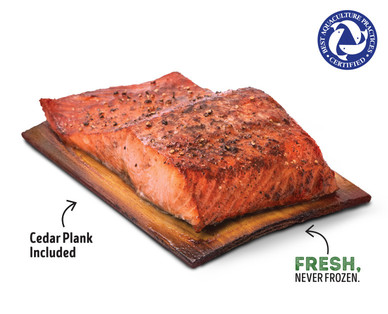 Fresh Honey Maple Cedar Plank Atlantic Salmon