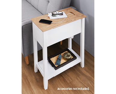Side Table with USB Charger