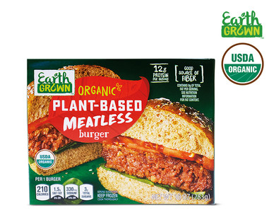 Earth Grown Organic Plant-Based Meatless Burgers