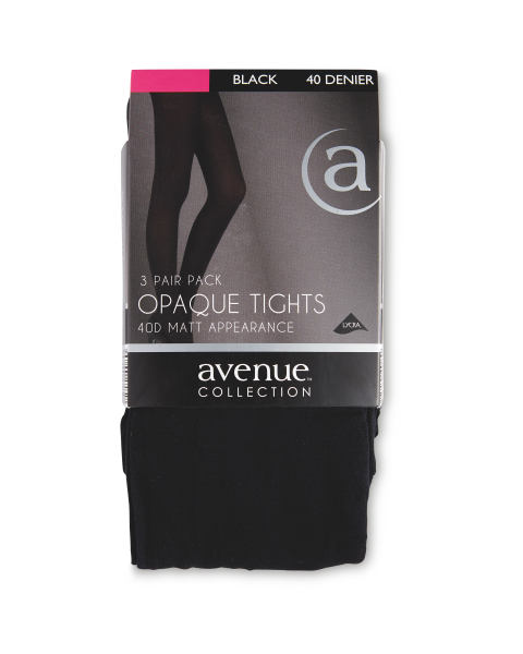 40 Denier Opaque Tights 3-Pack
