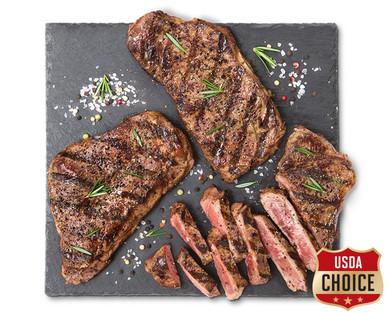 Fresh USDA Choice Family Pack Strip Steaks