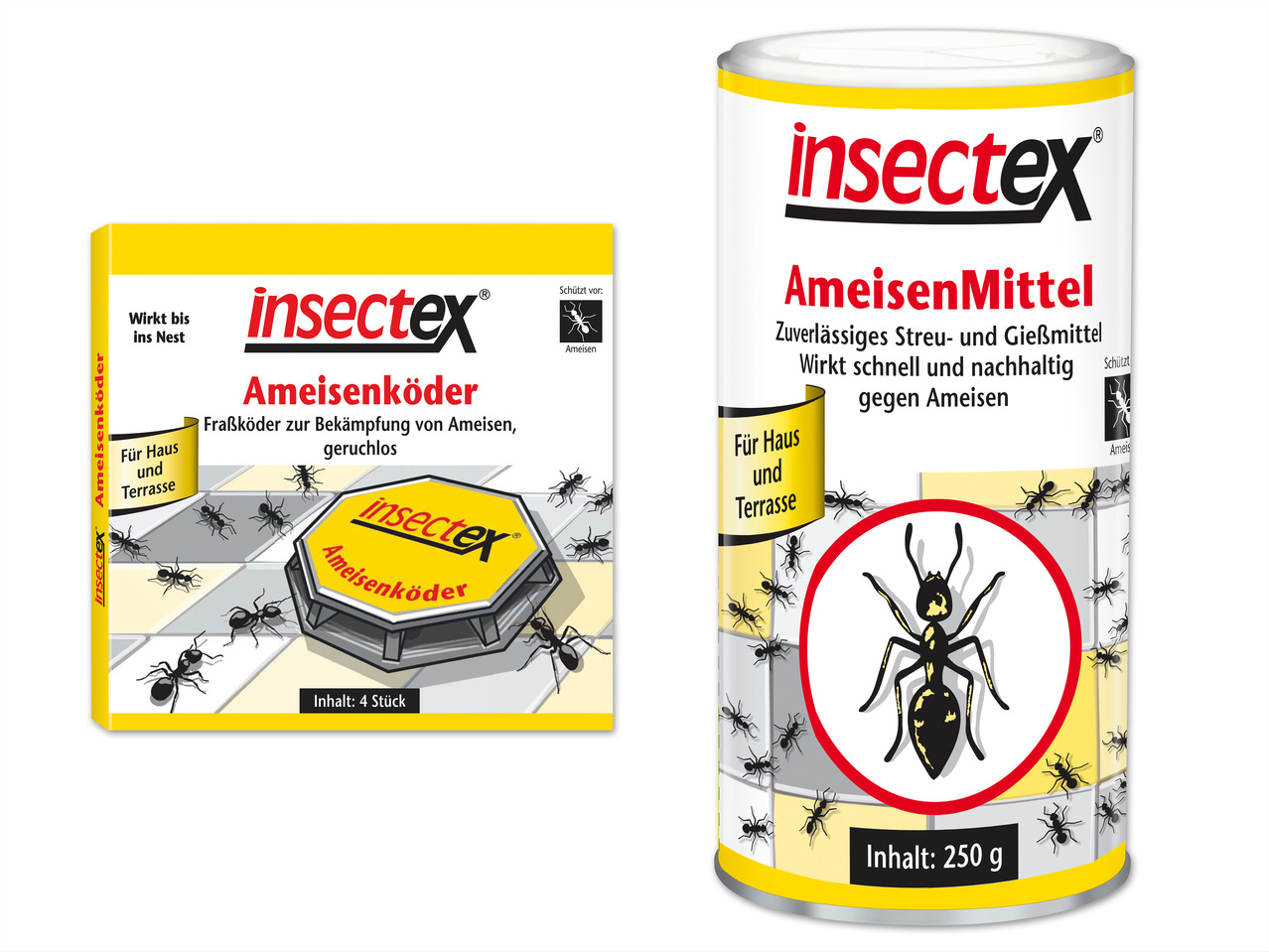 INSECTEX Ameisenköderdose, 4 Stück oder Streu- und Gießmittel