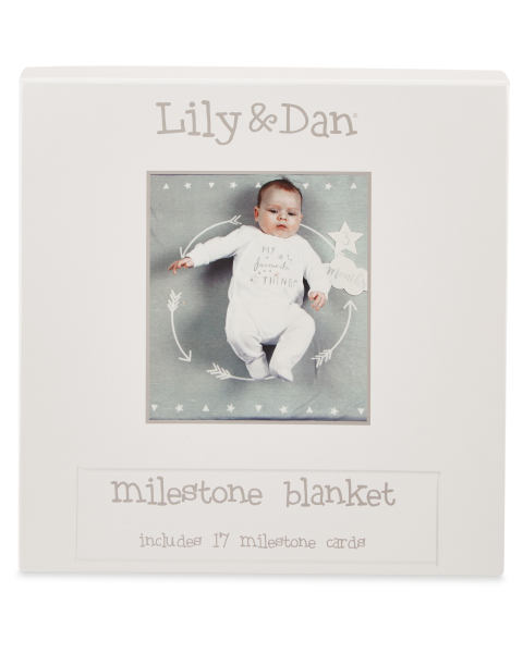 Baby Milestone Grey Blanket - Aldi 