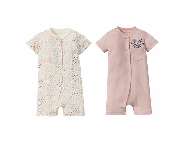 Pijama bebé de algodón ecológico rosado