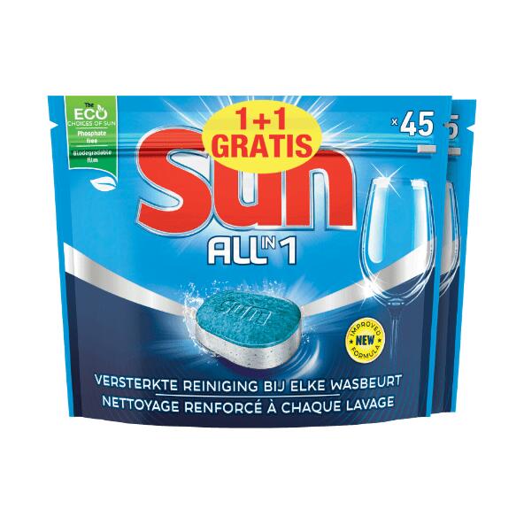 Tablettes pour lave-vaisselle all-in-one Sun, pack de 2