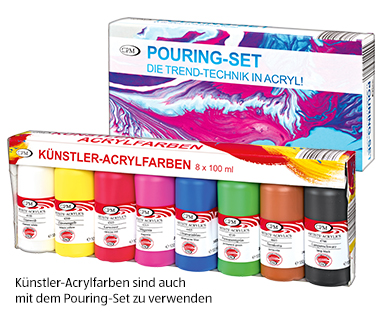 Pouring-Set oder Künstler-Acrylfarben