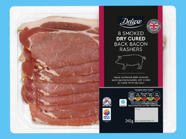 Deluxe 8 Dry-Cured British Back Bacon Rashers