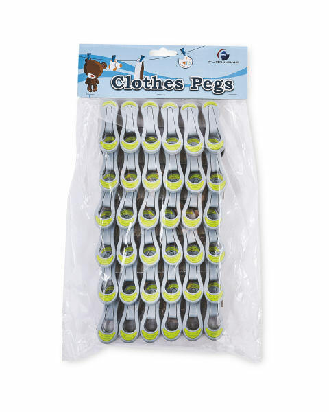 Addis Grey & Lime Pegs 36 Pack