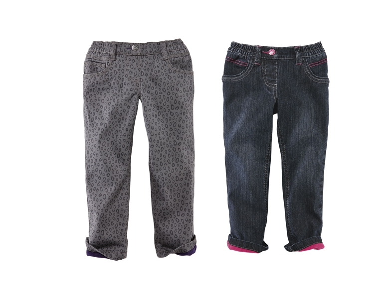 Jeans termo căptușiți, fete, 1 - 6 ani, 2 modele