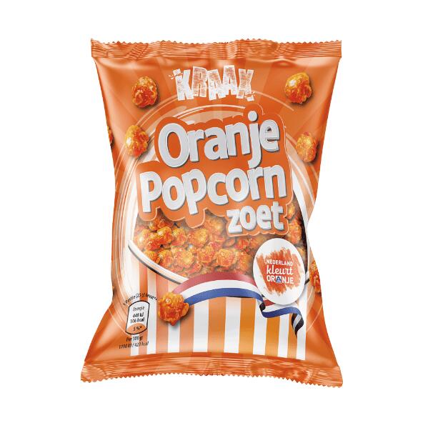 Oranje zoete popcorn