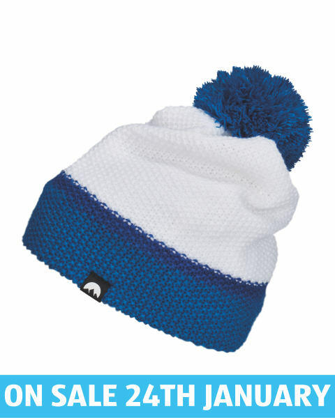 Adult's Blue/White Pom Knitted Hat