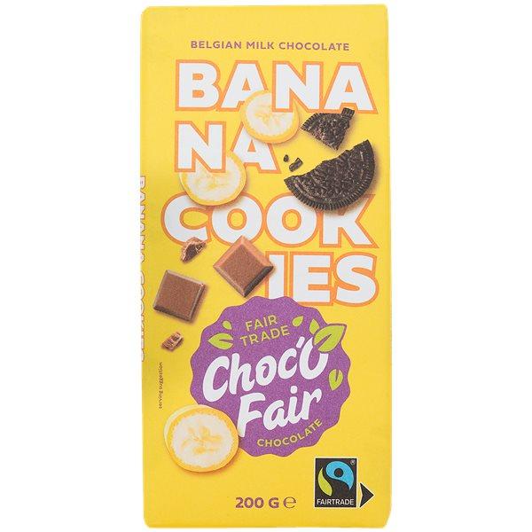 tablette de chocolat Choc-O-Fair Lait, Banane & Biscuit
