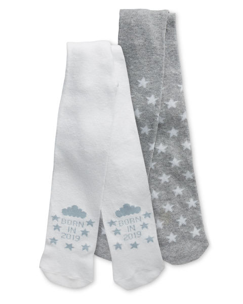Born in 2019 Baby Tights 2 Pack