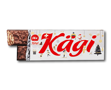 Spécialité suisse de gaufrettes enrobées de chocolat au lait KÄGI