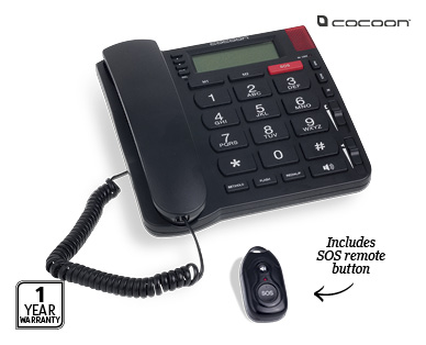 BIG BUTTON CORDED PHONE WITH SOS