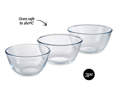 Glass Mixing Bowls 3pc