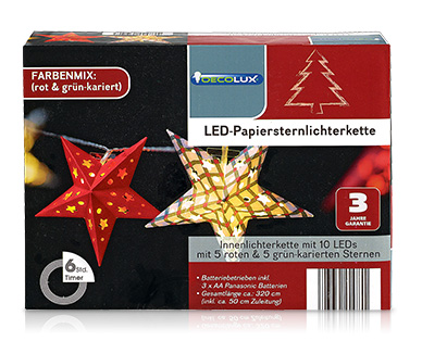 OECOLUX(R) LED-Papierstern­lichterkette