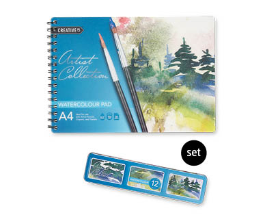 Art Paper Sets - Watercolour Book and Watercolours