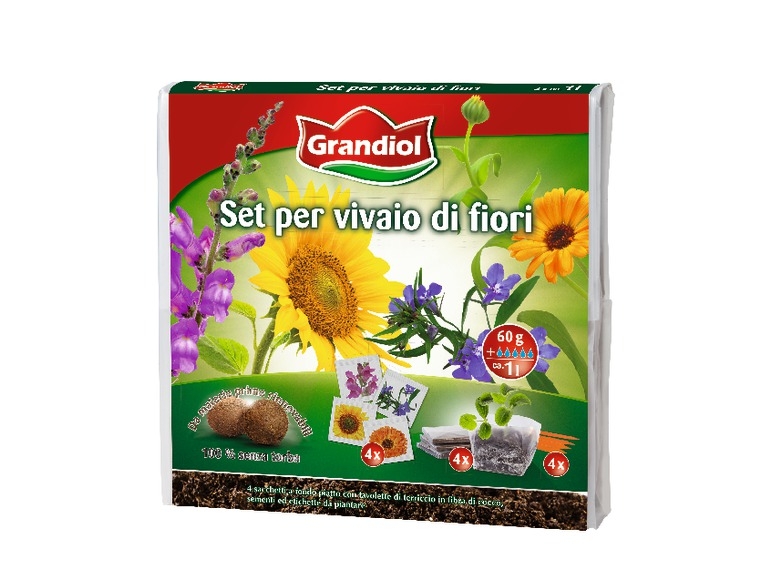Kit per vivaio di fiori, erbe aromatiche o verdure