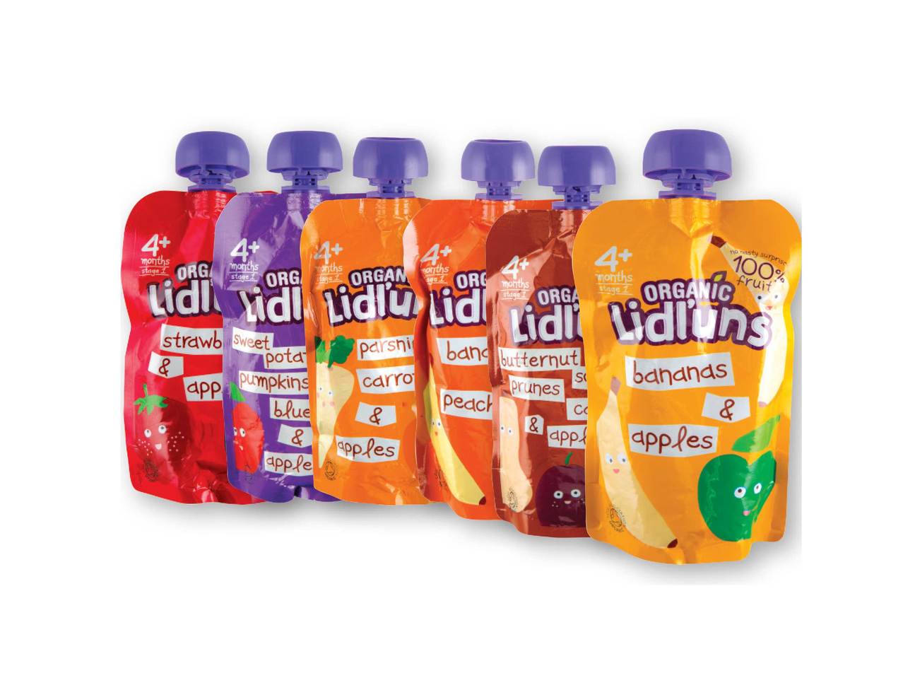 ORGANIC LIDL'UNS Stage 1 Fruit Pouches