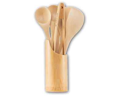CROFTON(R) Utensili da cucina incl. portamestoli in bambù, 7 pezzi