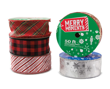 Merry Moments 1.5" or 2.5" Premium Wire Fabric Ribbon