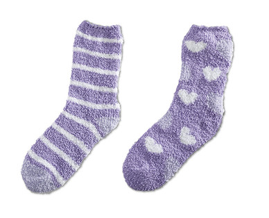 Serra Ladies' 2-Pair Fuzzy Slipper Socks