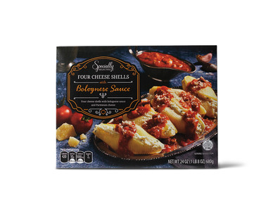 Specially Selected Four Cheese Shells with Bolognese or Demi Sauce