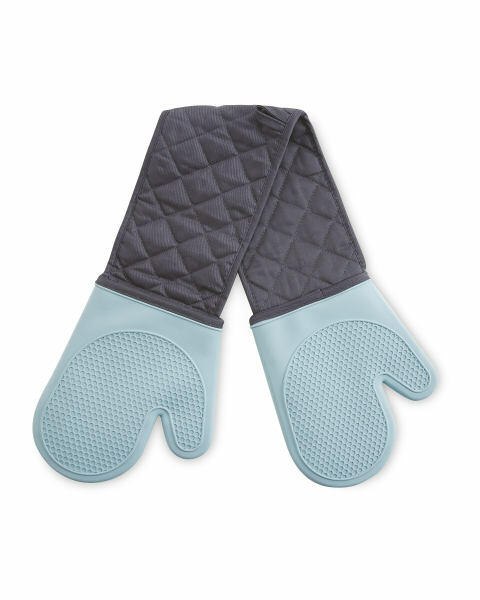 Blue Silicone Double Oven Glove