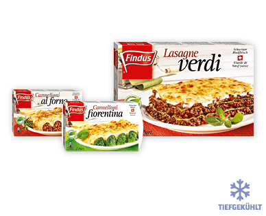 FINDUS(R) Cannelloni al forno/Cannelloni fiorentina/Lasagne verdi