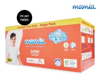 Mamia Mega Box Nappies Junior 80pk