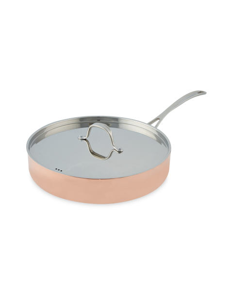 28cm Copper Saute Pan with Lid