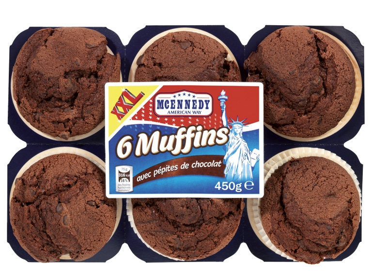 6 muffins aux pépites de chocolat