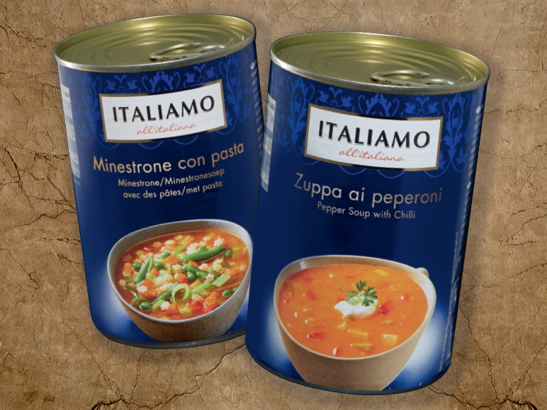 Supa italieneasca, diverse sortimente