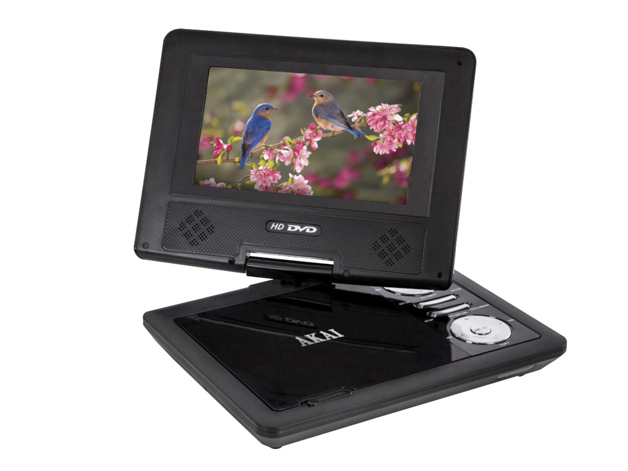 AKAI 7" Portable DVD Player with 2-in-1 Carry & Travel Bag