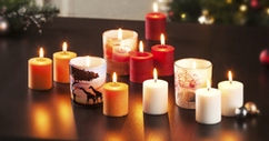 4 bougies parfumées avec photophore